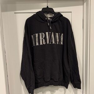 H&M Black Nirvana Graphic Pullover Hoodie